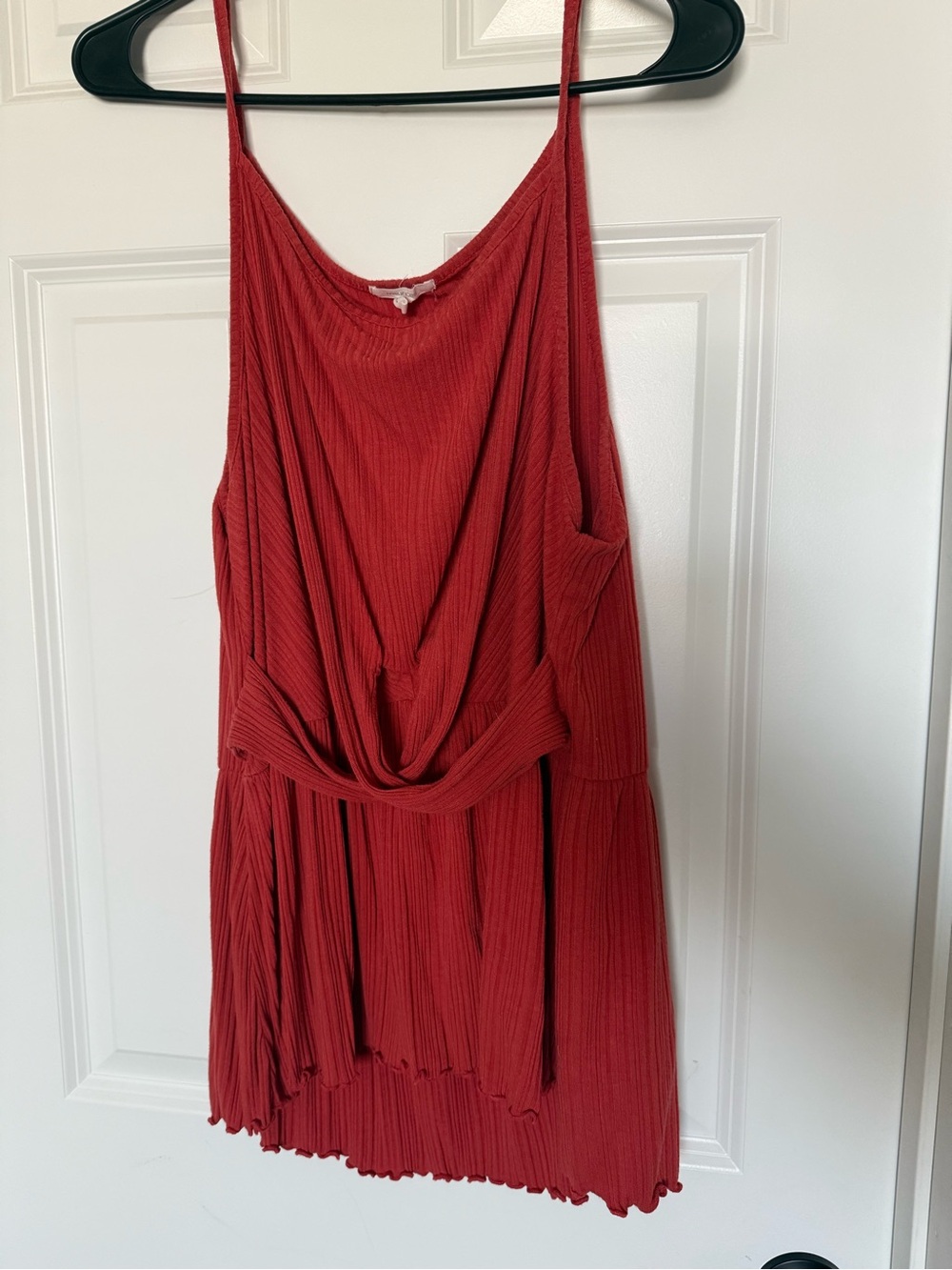 Maurices Rust Red Pleated Spaghetti-Strap Mini Dress